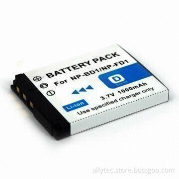 Digital Camera Battery for Son NP-BD1/FD1, 3.7V, 1,000mAh Li-ion Battery